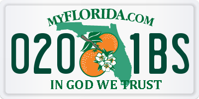 FL license plate 0201BS