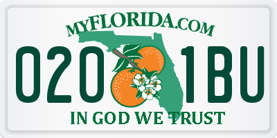 FL license plate 0201BU