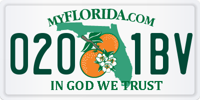FL license plate 0201BV