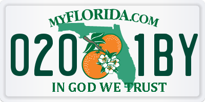 FL license plate 0201BY