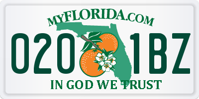 FL license plate 0201BZ
