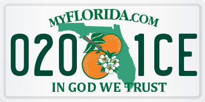 FL license plate 0201CE