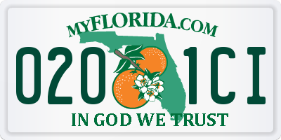 FL license plate 0201CI