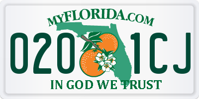 FL license plate 0201CJ