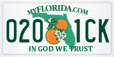 FL license plate 0201CK