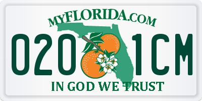 FL license plate 0201CM