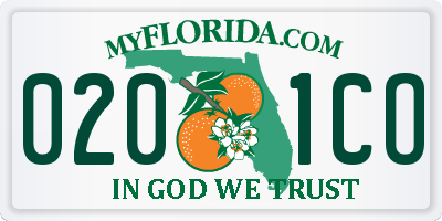 FL license plate 0201CO