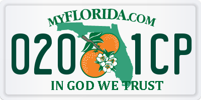 FL license plate 0201CP
