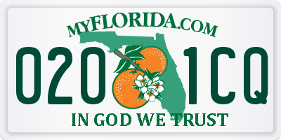 FL license plate 0201CQ