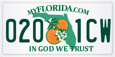 FL license plate 0201CW