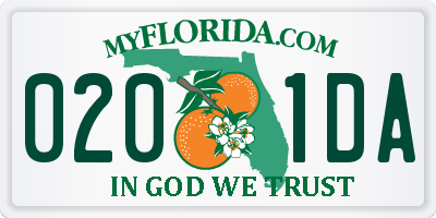 FL license plate 0201DA