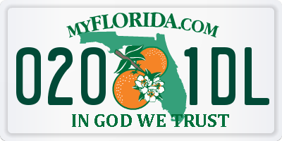 FL license plate 0201DL