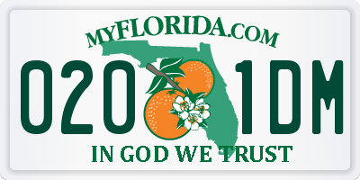 FL license plate 0201DM