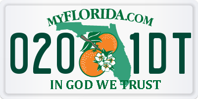FL license plate 0201DT