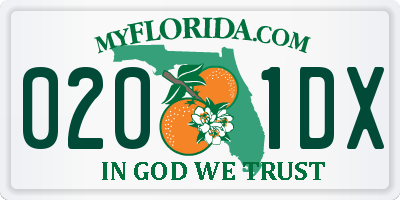 FL license plate 0201DX