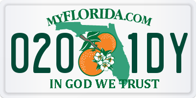FL license plate 0201DY