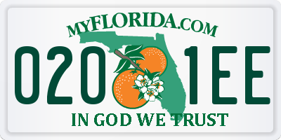 FL license plate 0201EE