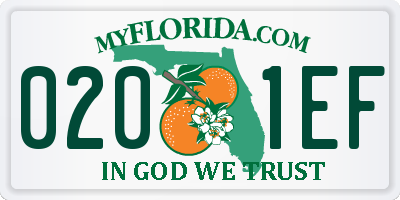 FL license plate 0201EF