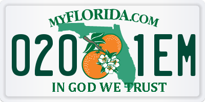 FL license plate 0201EM