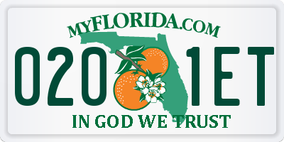 FL license plate 0201ET