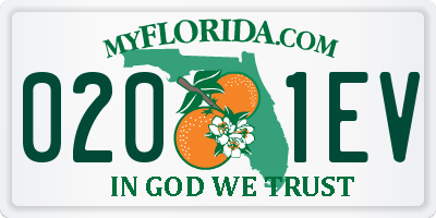 FL license plate 0201EV
