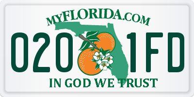 FL license plate 0201FD