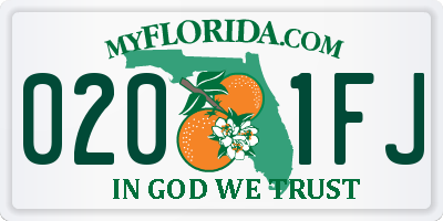 FL license plate 0201FJ