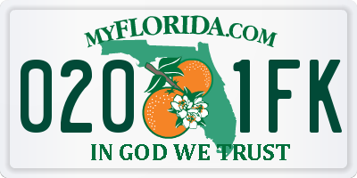 FL license plate 0201FK