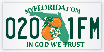 FL license plate 0201FM