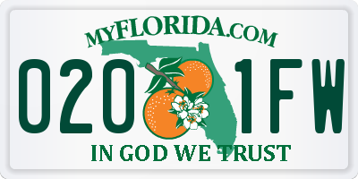 FL license plate 0201FW