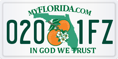 FL license plate 0201FZ