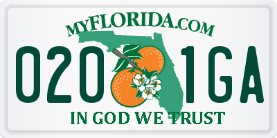 FL license plate 0201GA