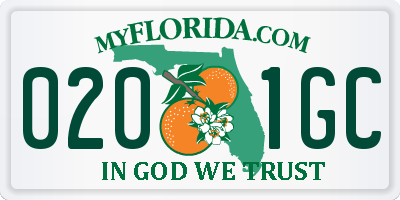 FL license plate 0201GC