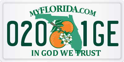 FL license plate 0201GE