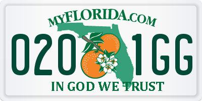 FL license plate 0201GG