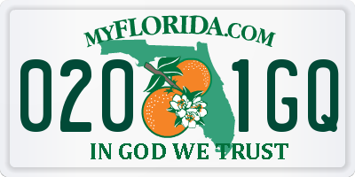FL license plate 0201GQ