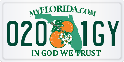 FL license plate 0201GY