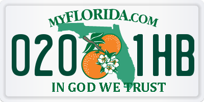 FL license plate 0201HB