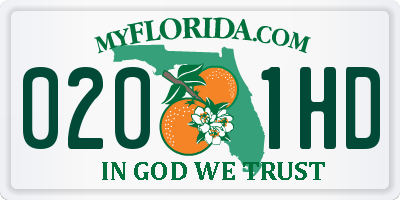 FL license plate 0201HD