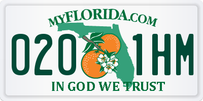 FL license plate 0201HM