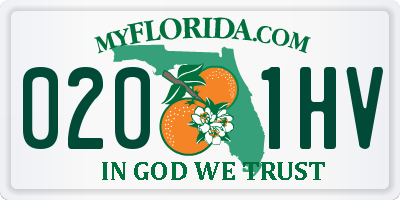 FL license plate 0201HV