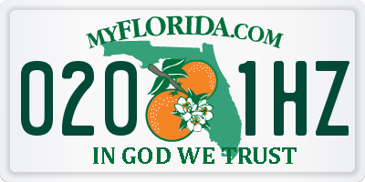 FL license plate 0201HZ