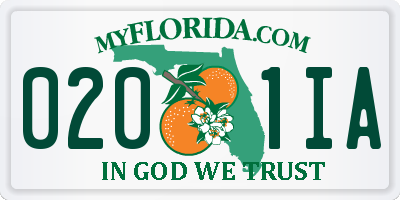 FL license plate 0201IA