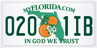 FL license plate 0201IB