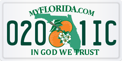 FL license plate 0201IC