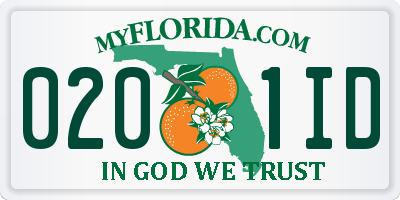 FL license plate 0201ID