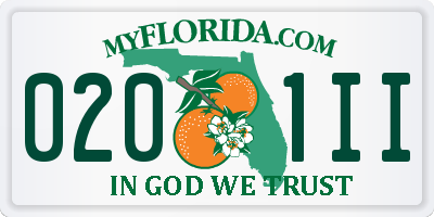 FL license plate 0201II