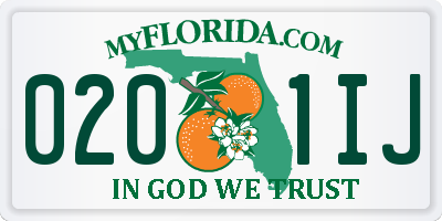 FL license plate 0201IJ