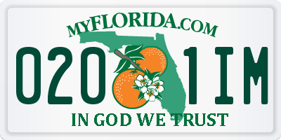 FL license plate 0201IM