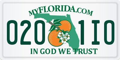 FL license plate 0201IO
